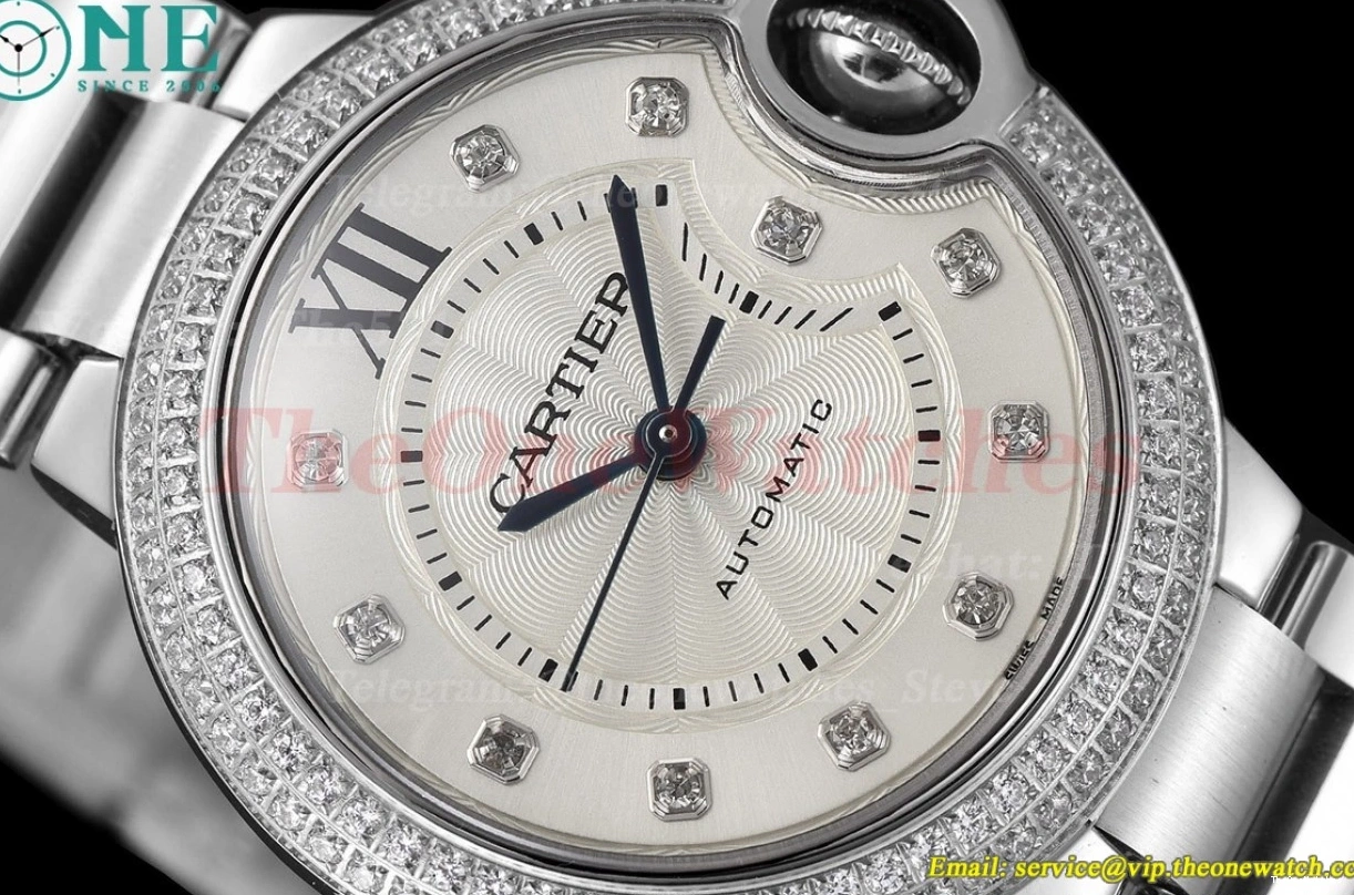 NH05 GDF Ballon Dia Cartier SS Bleu Silver SS 33mm De 1224